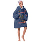 African American Heroes Kid Wearable Blanket Hoodie Montford Point Marines - Blue - African Pride