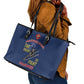 African American Heroes Leather Tote Bag Montford Point Marines - Blue - African Pride