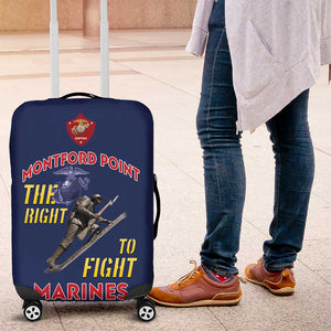 African American Heroes Luggage Cover Montford Point Marines - Blue - African Pride