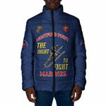 Montford Point Marines Padded Jacket The Right To Fight - Blue