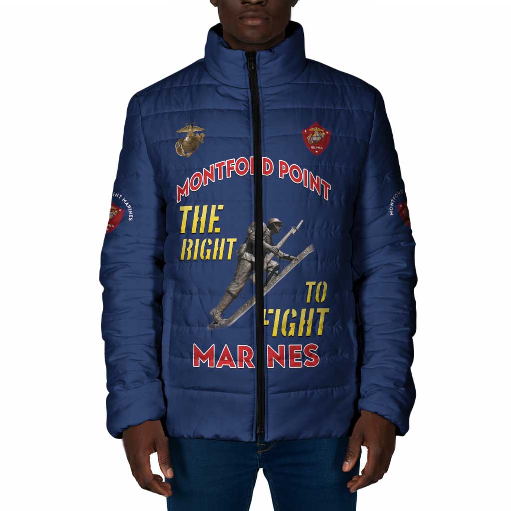 Montford Point Marines Padded Jacket The Right To Fight - Blue