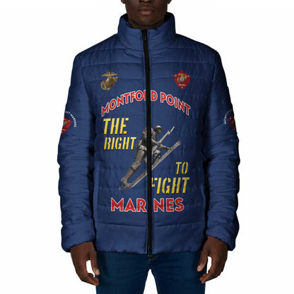 Montford Point Marines Padded Jacket The Right To Fight - Blue