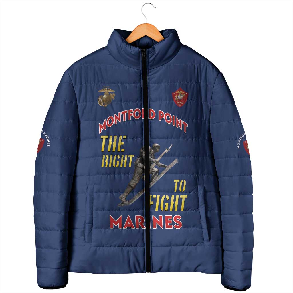 Montford Point Marines Padded Jacket The Right To Fight - Blue