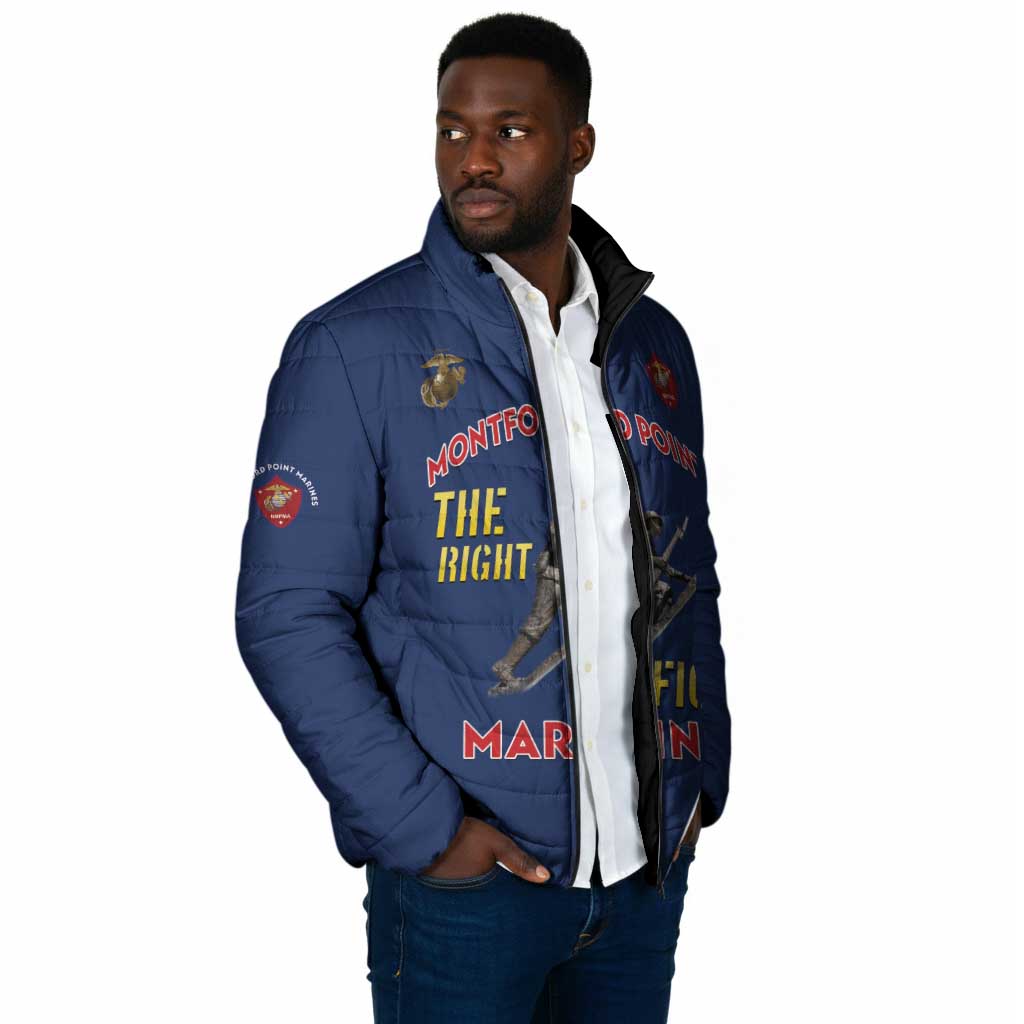 Montford Point Marines Padded Jacket The Right To Fight - Blue