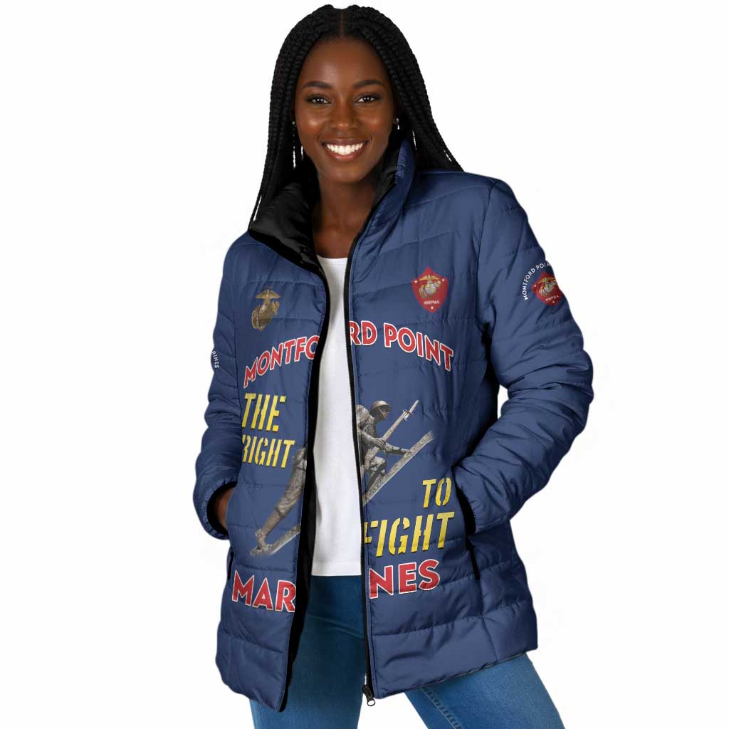Montford Point Marines Padded Jacket The Right To Fight - Blue