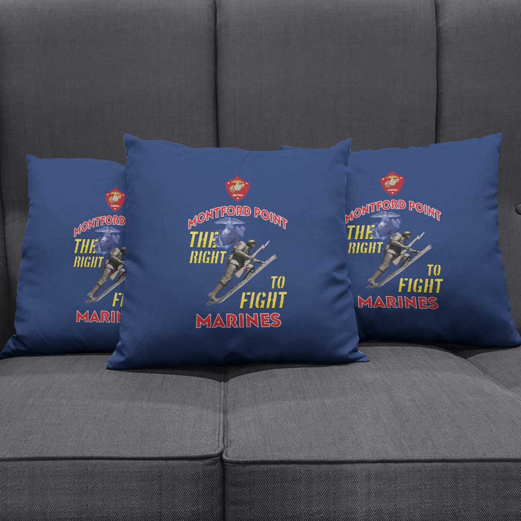 Montford Point Marines Pillow Cover The Right To Fight - Blue