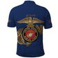 African American Heroes Polo Shirt Montford Point Marines - Blue - African Pride
