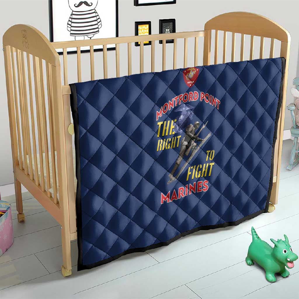 African American Heroes Quilt Montford Point Marines - Blue - African Pride