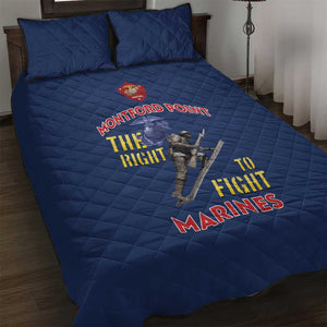 African American Heroes Quilt Bed Set Montford Point Marines - Blue - African Pride