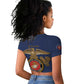 African American Heroes Raglan Cropped T shirt Montford Point Marines - Blue - African Pride