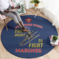 African American Heroes Round Carpet Montford Point Marines - Blue - African Pride