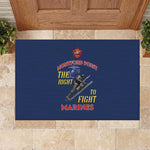 African American Heroes Rubber Doormat Montford Point Marines - Blue - African Pride