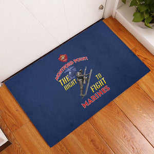 African American Heroes Rubber Doormat Montford Point Marines - Blue - African Pride