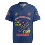 African American Heroes Rugby Jersey Montford Point Marines - Blue - African Pride