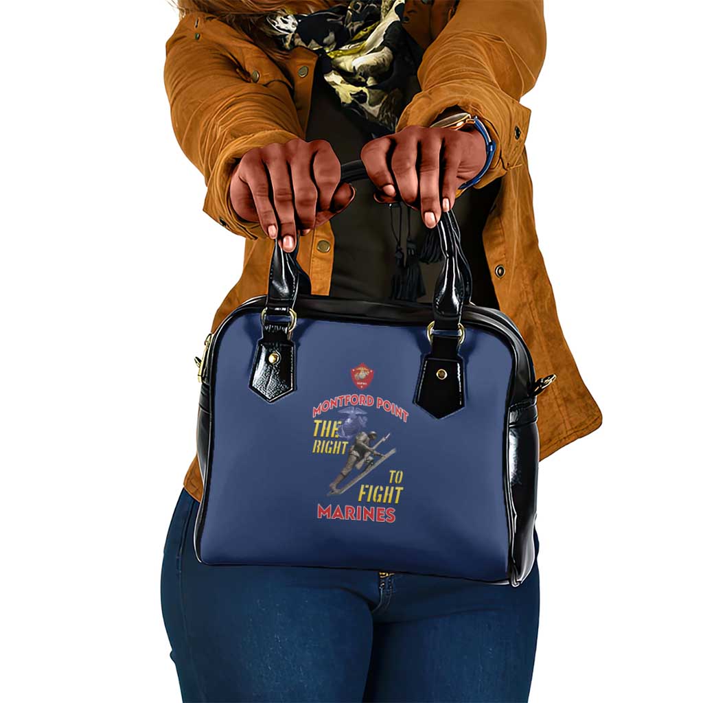 African American Heroes Shoulder Handbag Montford Point Marines - Blue - African Pride