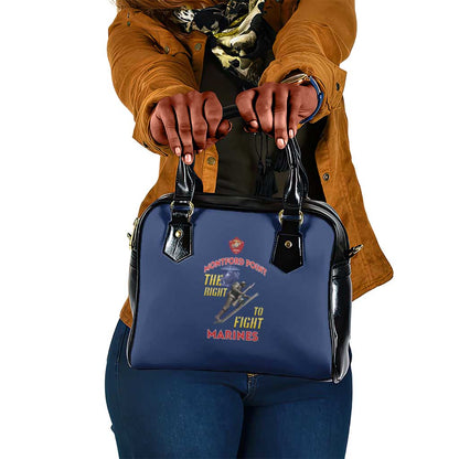 African American Heroes Shoulder Handbag Montford Point Marines - Blue - African Pride