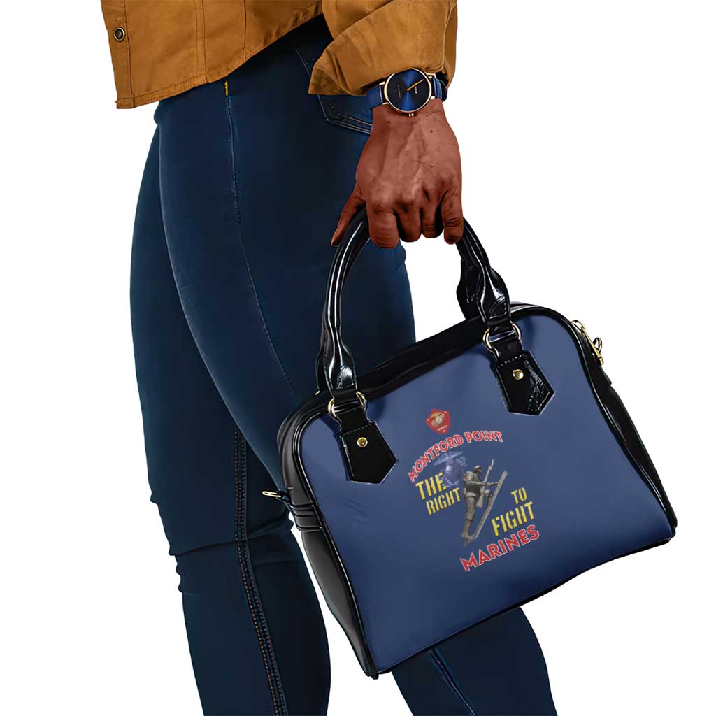 African American Heroes Shoulder Handbag Montford Point Marines - Blue - African Pride
