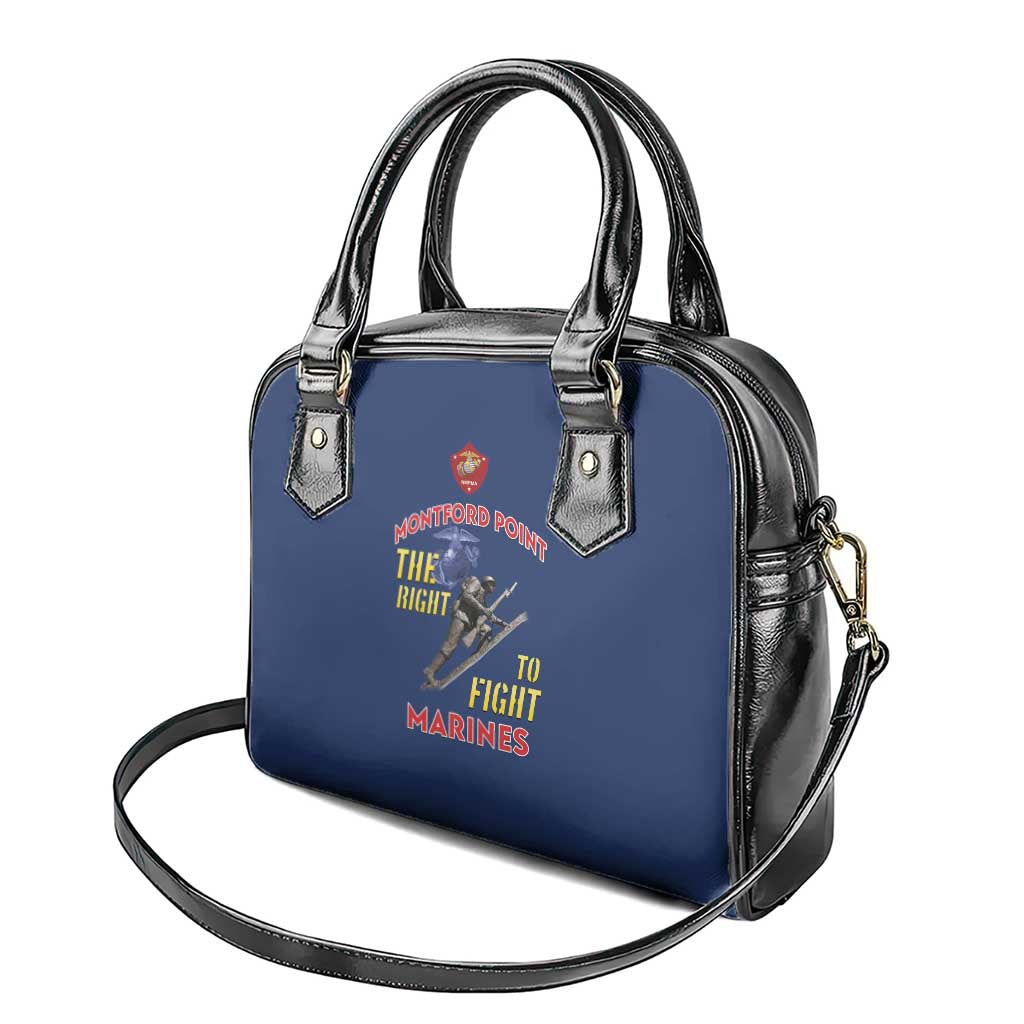 African American Heroes Shoulder Handbag Montford Point Marines - Blue - African Pride
