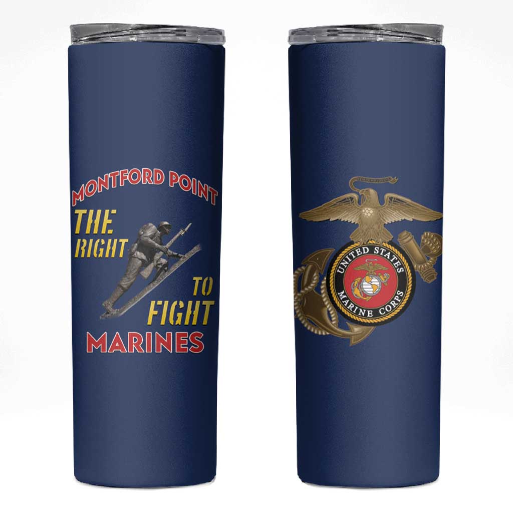 African American Heroes Skinny Tumbler Montford Point Marines - Blue - African Pride