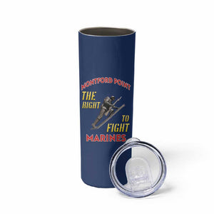 African American Heroes Skinny Tumbler Montford Point Marines - Blue - African Pride