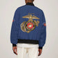 African American Heroes Sleeve Zip Bomber Jacket Montford Point Marines - Blue - African Pride