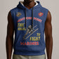 African American Heroes Sleeveless Hoodie Montford Point Marines - Blue - African Pride