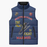 Montford Point Marines Sleeveless Puffer Jacket The Right To Fight - Blue