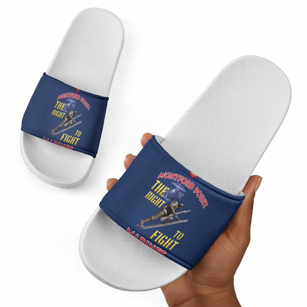 Montford Point Marines Slide Sandals The Right To Fight - Blue