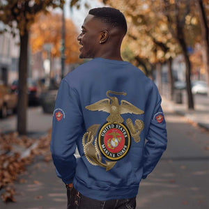African American Heroes Sweatshirt Montford Point Marines - Blue - African Pride