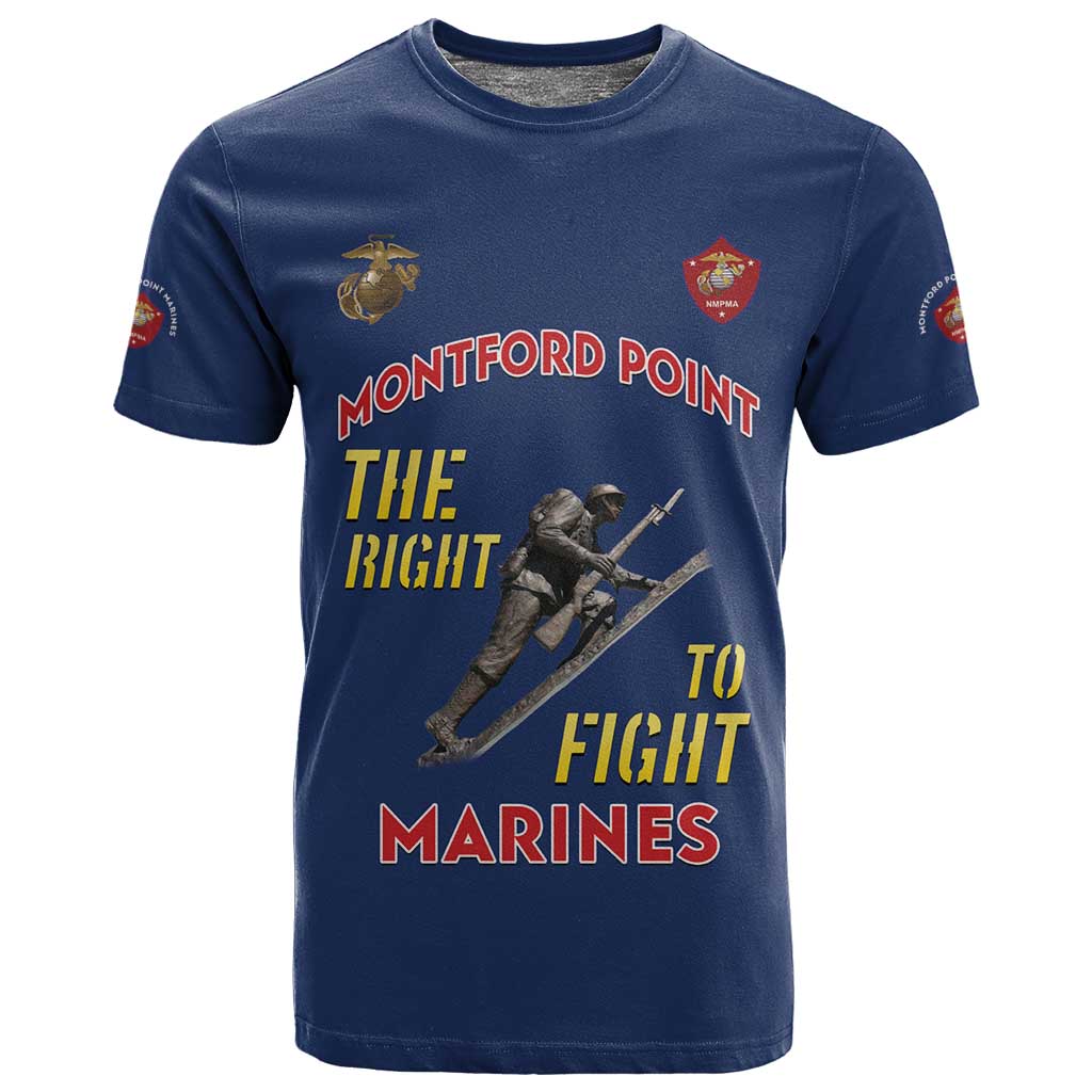 African American Heroes T shirt Montford Point Marines - Blue - African Pride