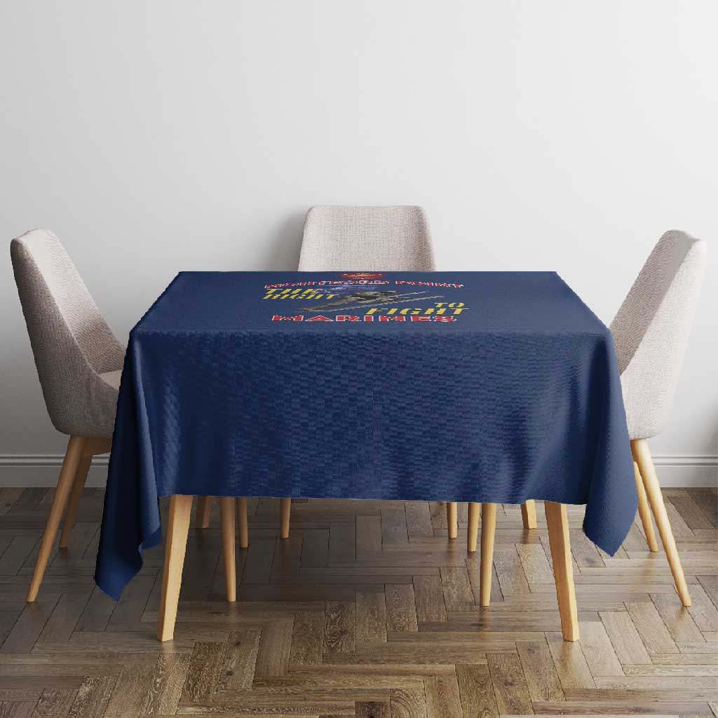 African American Heroes Tablecloth Montford Point Marines - Blue - African Pride