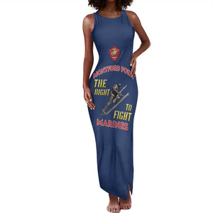 African American Heroes Tank Maxi Dress Montford Point Marines - Blue - African Pride