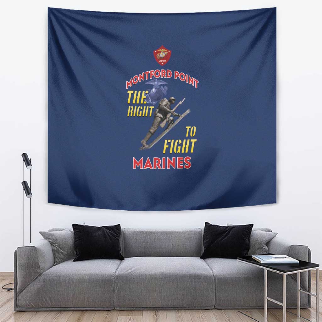 African American Heroes Tapestry Montford Point Marines - Blue - African Pride