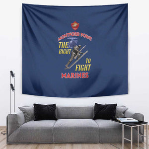 African American Heroes Tapestry Montford Point Marines - Blue - African Pride