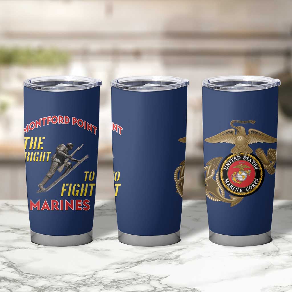African American Heroes Tumbler Cup Montford Point Marines - Blue - African Pride