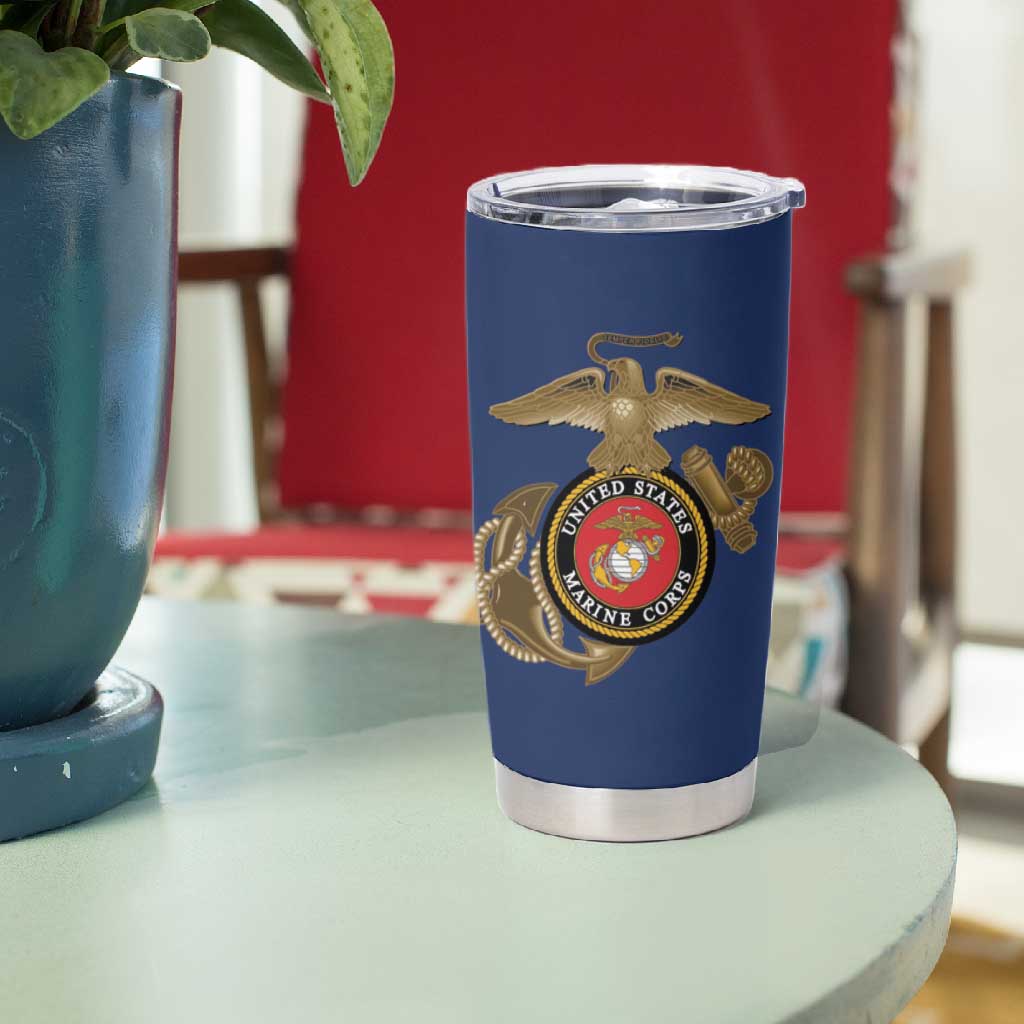 African American Heroes Tumbler Cup Montford Point Marines - Blue - African Pride