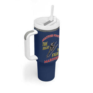 African American Heroes Tumbler With Handle Montford Point Marines - Blue - African Pride