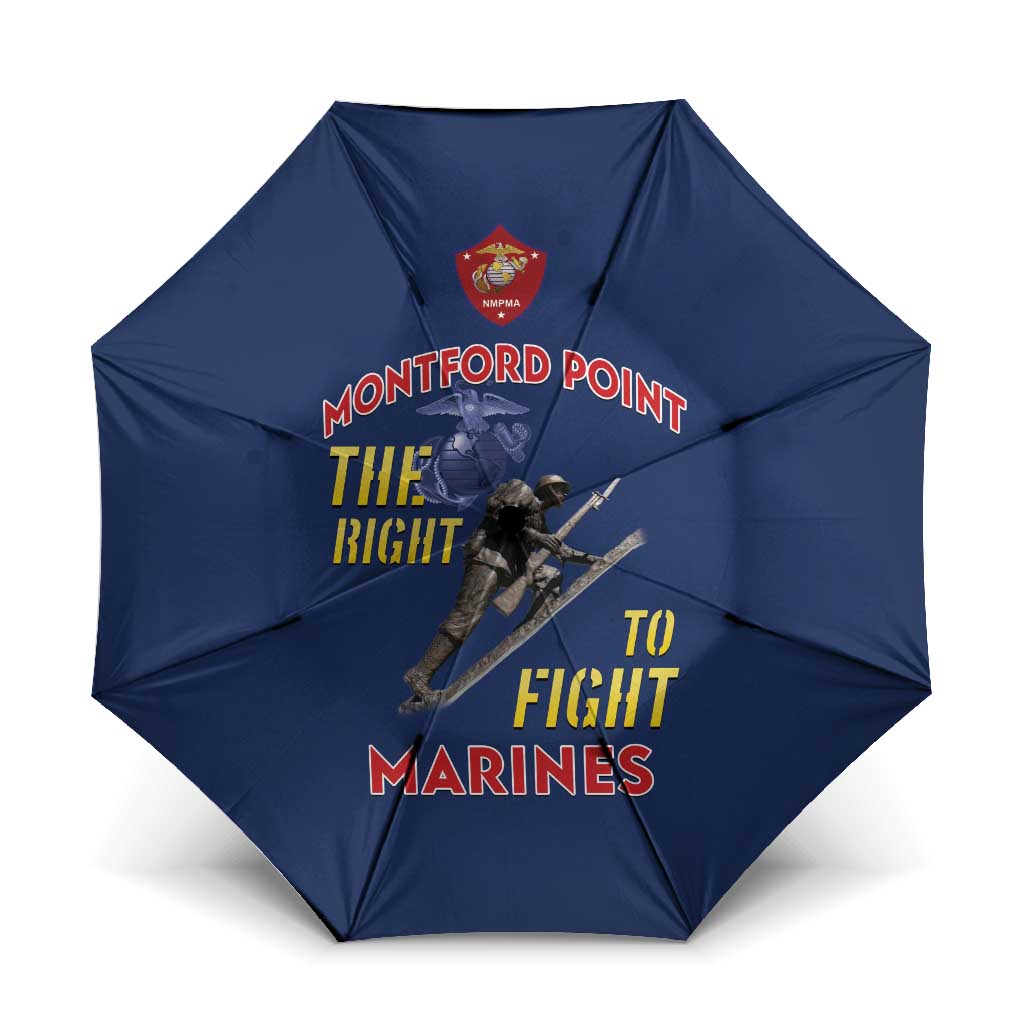Montford Point Marines Umbrella The Right To Fight - Blue