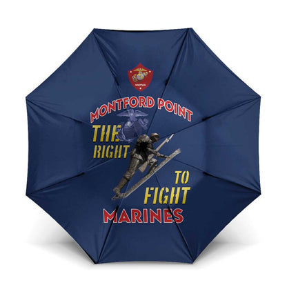 Montford Point Marines Umbrella The Right To Fight - Blue