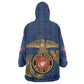 African American Heroes Wearable Blanket Hoodie Montford Point Marines - Blue - African Pride