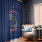 African American Heroes Window Curtain Montford Point Marines - Blue - African Pride