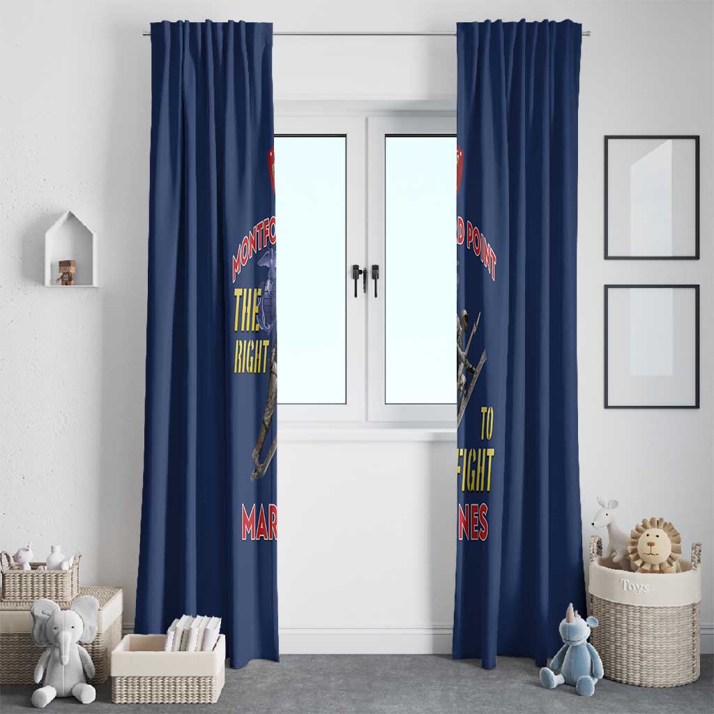 African American Heroes Window Curtain Montford Point Marines - Blue - African Pride