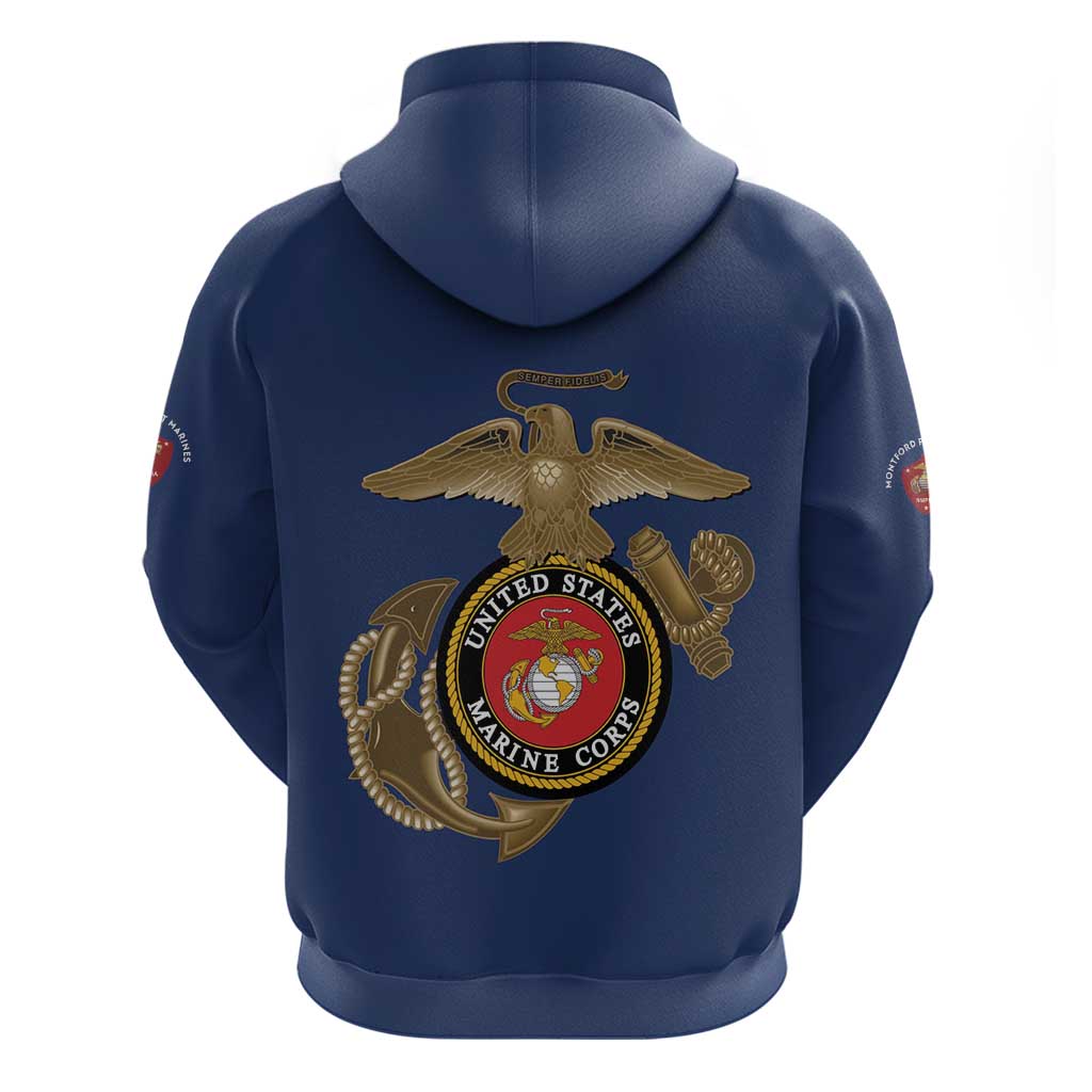 African American Heroes Zip Hoodie Montford Point Marines - Blue - African Pride
