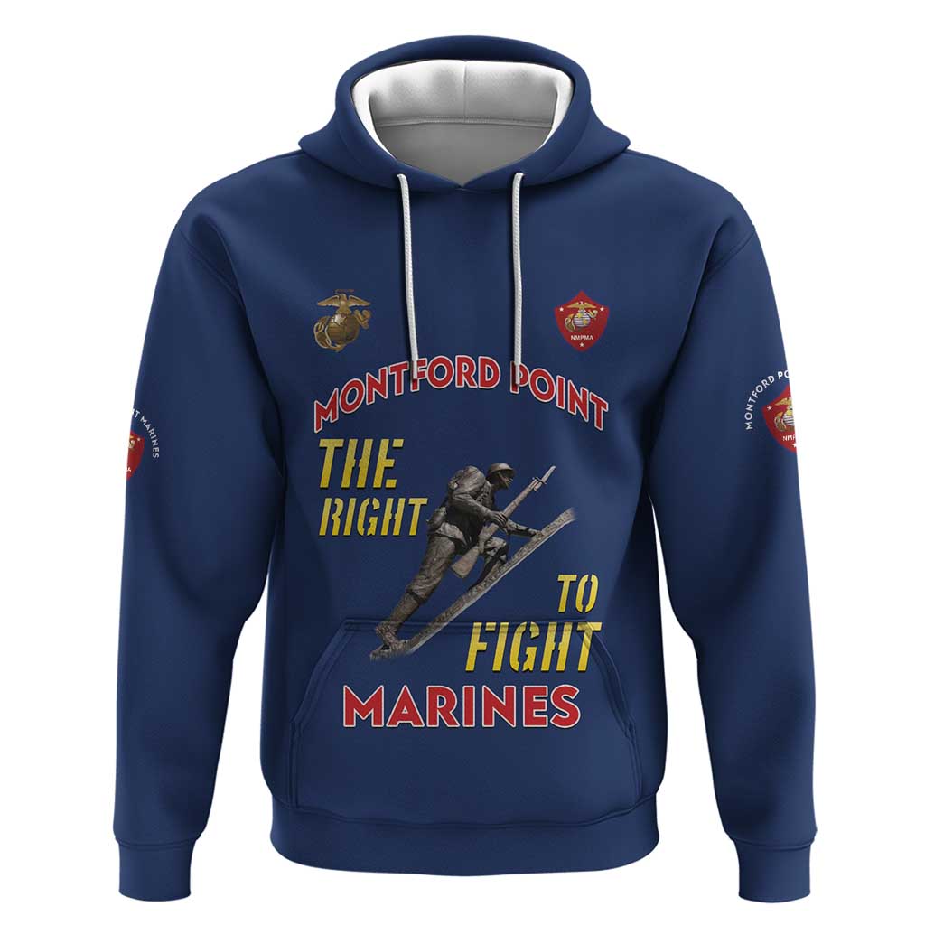 African American Heroes Zip Hoodie Montford Point Marines - Blue - African Pride