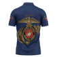Montford Point Marines Zipper Polo Shirt The Right To Fight - Blue