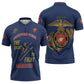 Montford Point Marines Zipper Polo Shirt The Right To Fight - Blue