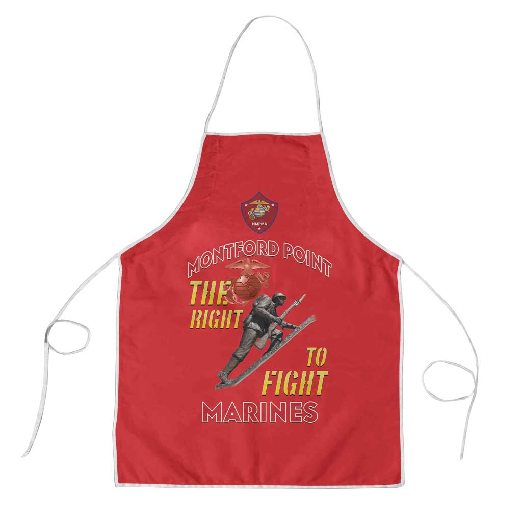 Montford Point Marines Apron The Right To Fight - Red