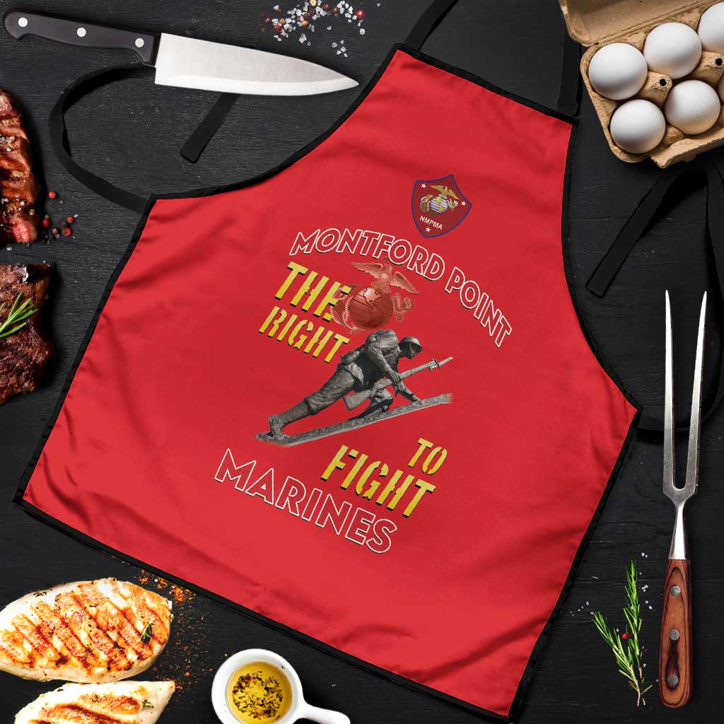 Montford Point Marines Apron The Right To Fight - Red
