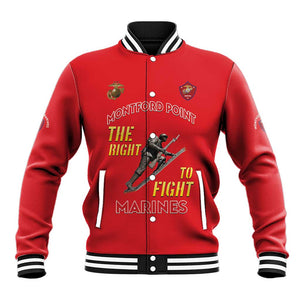 African American Heroes Baseball Jacket Montford Point Marines - Red - African Pride