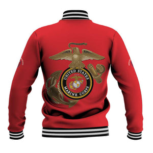 African American Heroes Baseball Jacket Montford Point Marines - Red - African Pride